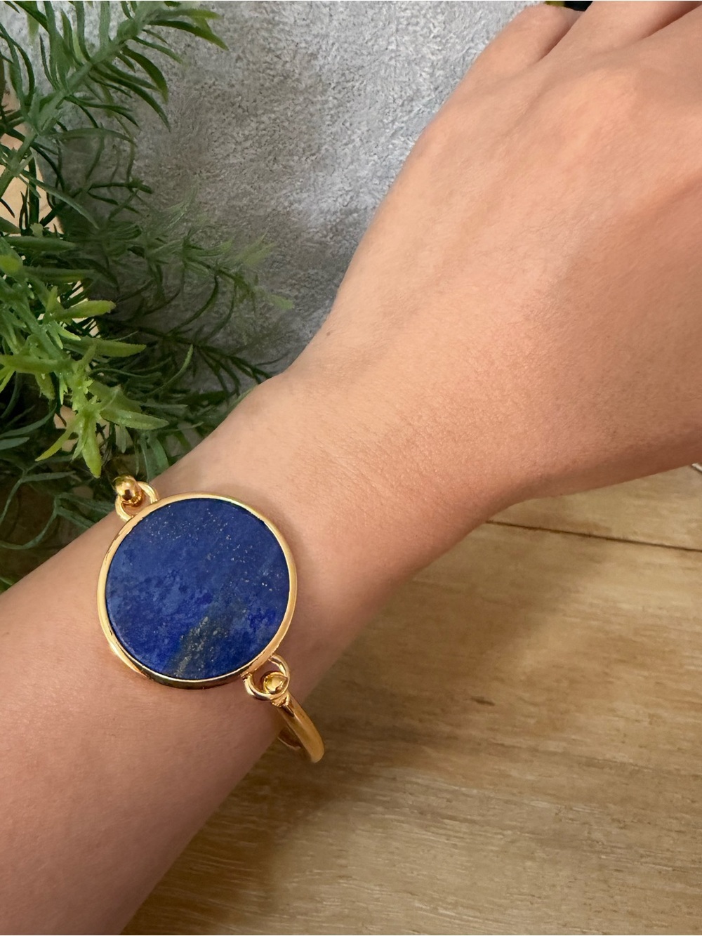 Gold-Plated Bracelet with Blue Lapis